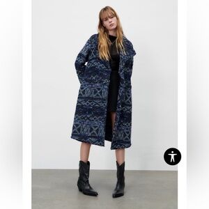 ZARA Fluid Jacquard Coat Limited Edition